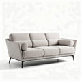 Sofá moderno de tecido cinza claro 210 x 85 x 75cm com design minimalista